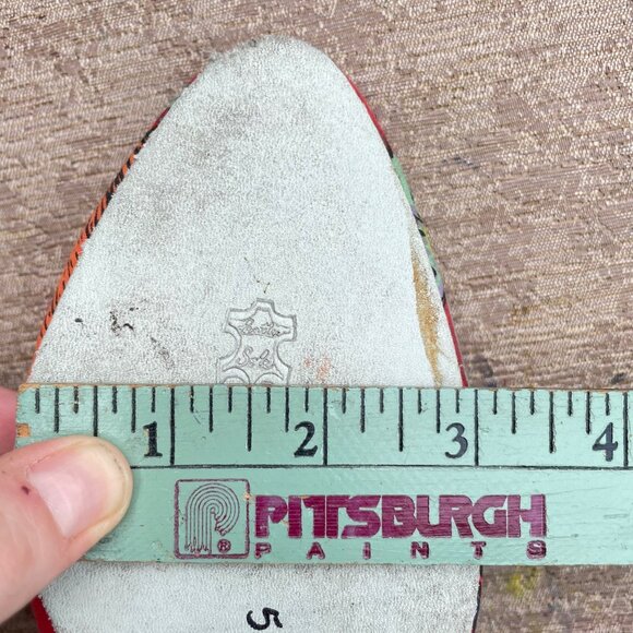 Vintage Milehigh by Diesel Tropical Red Flats Womens FLeather Sole Fruit 10 - Picture 12 of 14